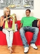 Karolina fucked through pantyhose by man in pantyhose