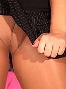 Ella Milano in high heels and pantyhose tease