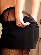 Gorgeous secretary in fashion pantyhose